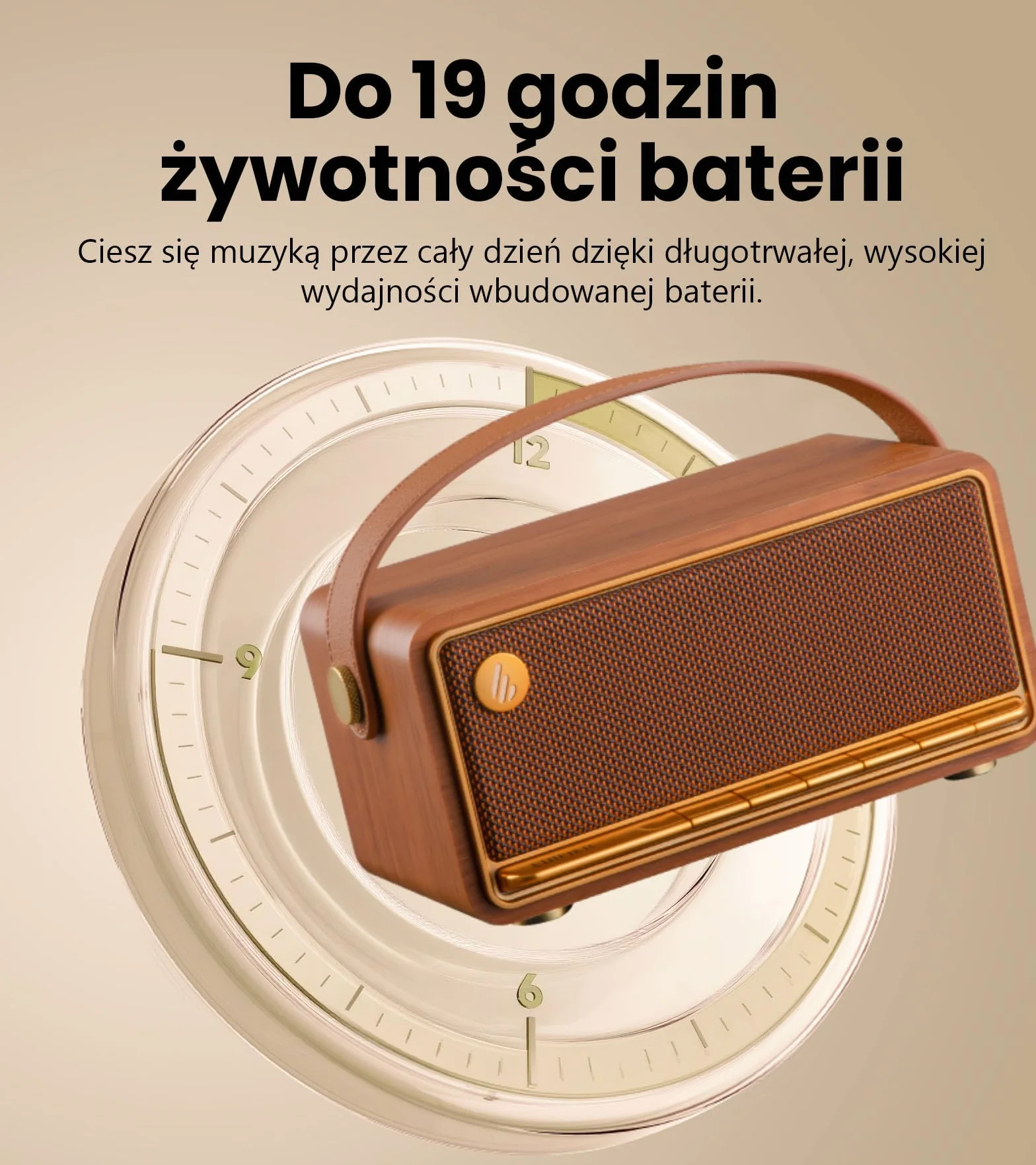 Edifier MP330 Przenośny głośnik Bluetooth 40 W RMS Hi-Res Stereo 360° 19 h Brązowy