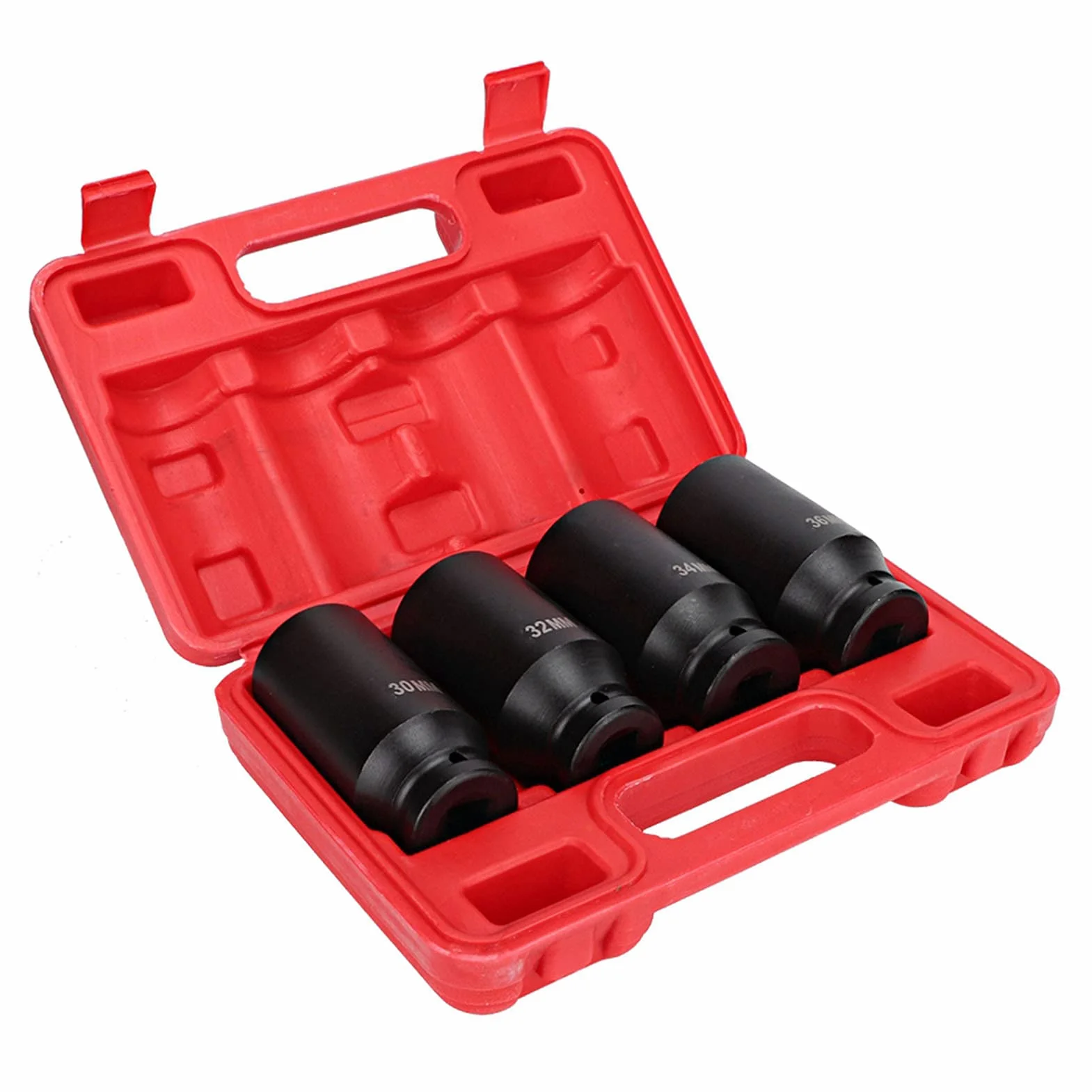 Generic 1/2 Cala Głębokie Gniazdo Uderzenia 4PCS Zestaw Narzędzi Naprawy 12 -punktowy Adapter o Wysokiej Twardości Odpowiedni dla Pracowników Konserwacyjnych