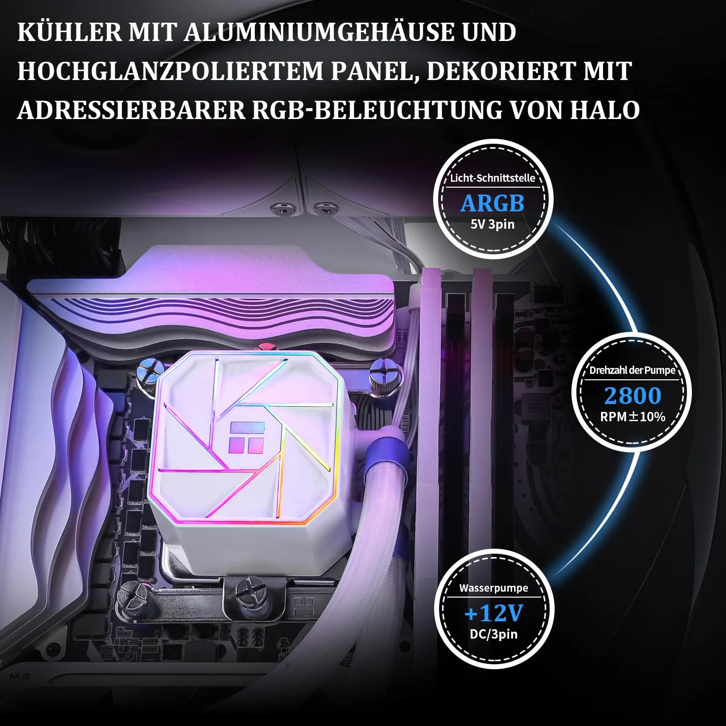 Thermalright Aqua Elite 360 White V3 Chłodzenie procesora w płynie 360 rzędów, 3 wentylatory PWM 120 mm, łożyska S-FDB, do AM4/AM5, Intel LGA1150/1151/1155/1156/1200/2011/1700,
