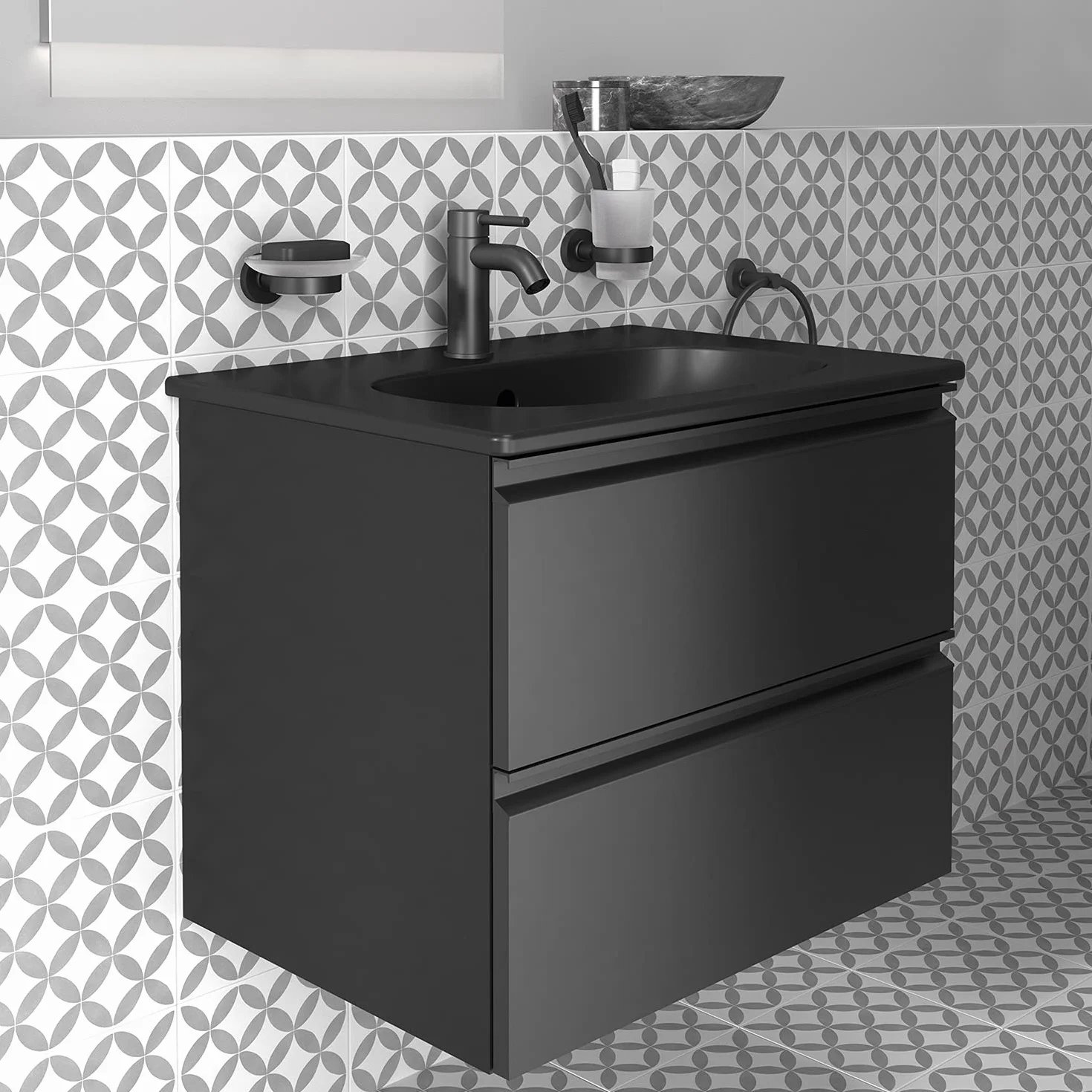 Ideal Standard BC268XG Ceraline bateria umywalkowa bez odpływu, bateria łazienkowa z wylewką, bateria mieszakowa, umywalka, oszczędzająca wodę, czarna (Silk Black)