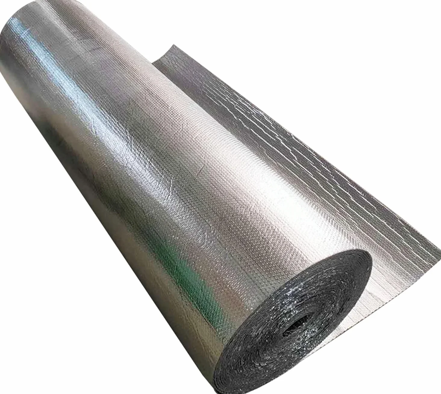 Folia izolacyjna, samoprzylepna dwuwarstwowa aluminiowa folia bąbelkowa w rolkach izolacyjnych na poddasze, podłogi(1x15m/3.2x49.2ft)
