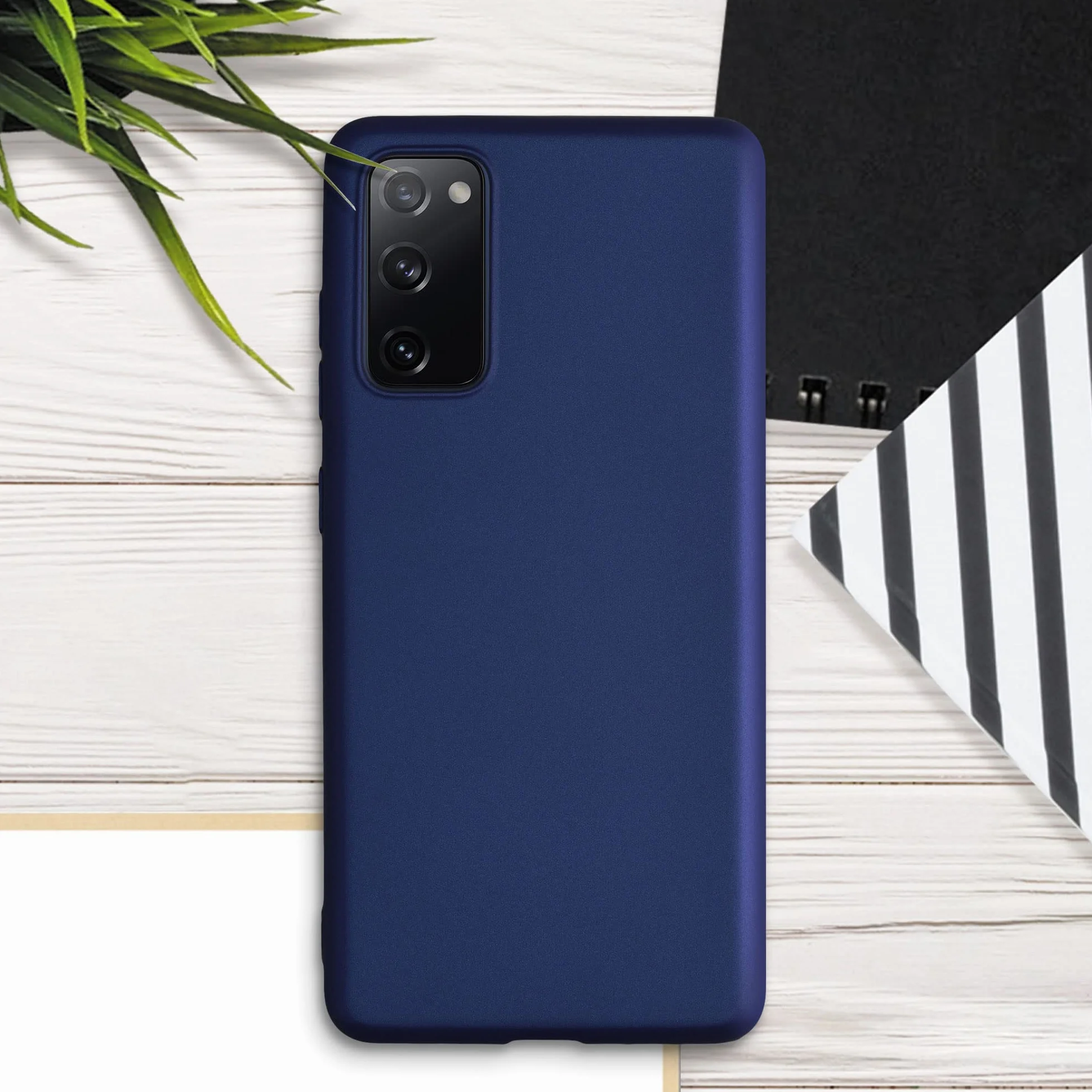 kwmobile Etui Samsung Galaxy S20 FE TPU Silikon Odporny Wstrząsy Ładowanie Bezprzewodowe Niebieski Metaliczny