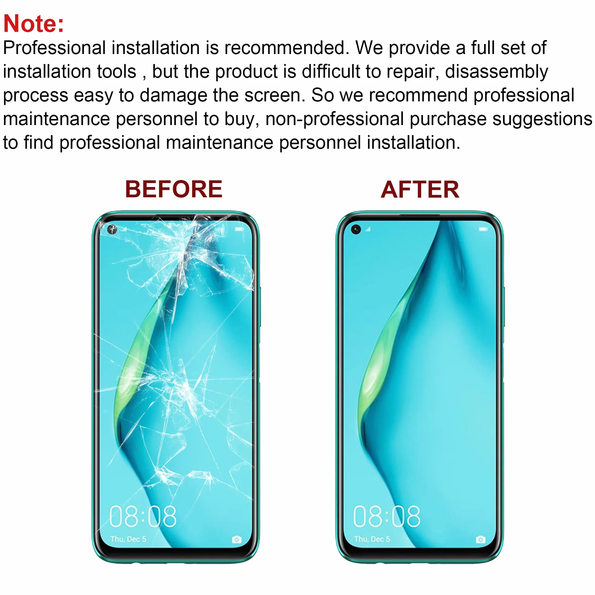 Zestaw naprawczy szkła wyświetlacza przedniego kompatybilny z iPhone 13 z narzędziami
