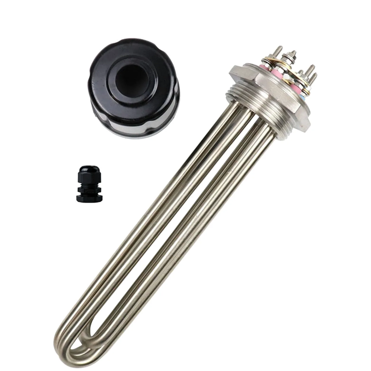 Element podgrzewacza wody, 220v/380v DN40 1,5 "BSP Grzałka zanurzeniowa Natychmiastowy elektryczny element grzejny Podgrzewacz zbiornika wody(220v,9KW 370mm)