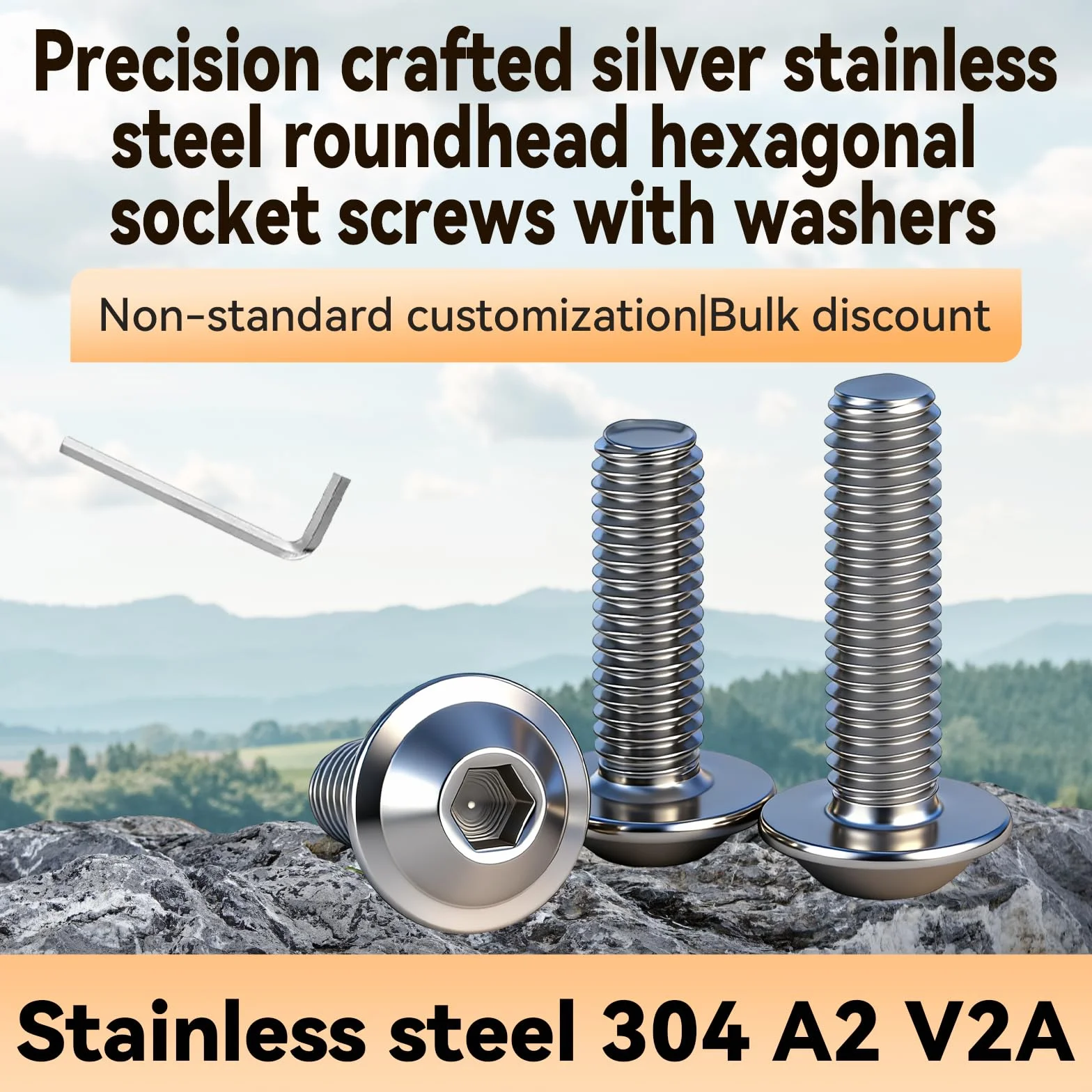 20 sztuk M3x10mm Śrub z Łbem Soczewkowym z Kołnierzem ze Stali Nierdzewnej A2 V2A,Śruby z Łbem Płaskim z Kluczem Imbusowym do Montażu Mebli
