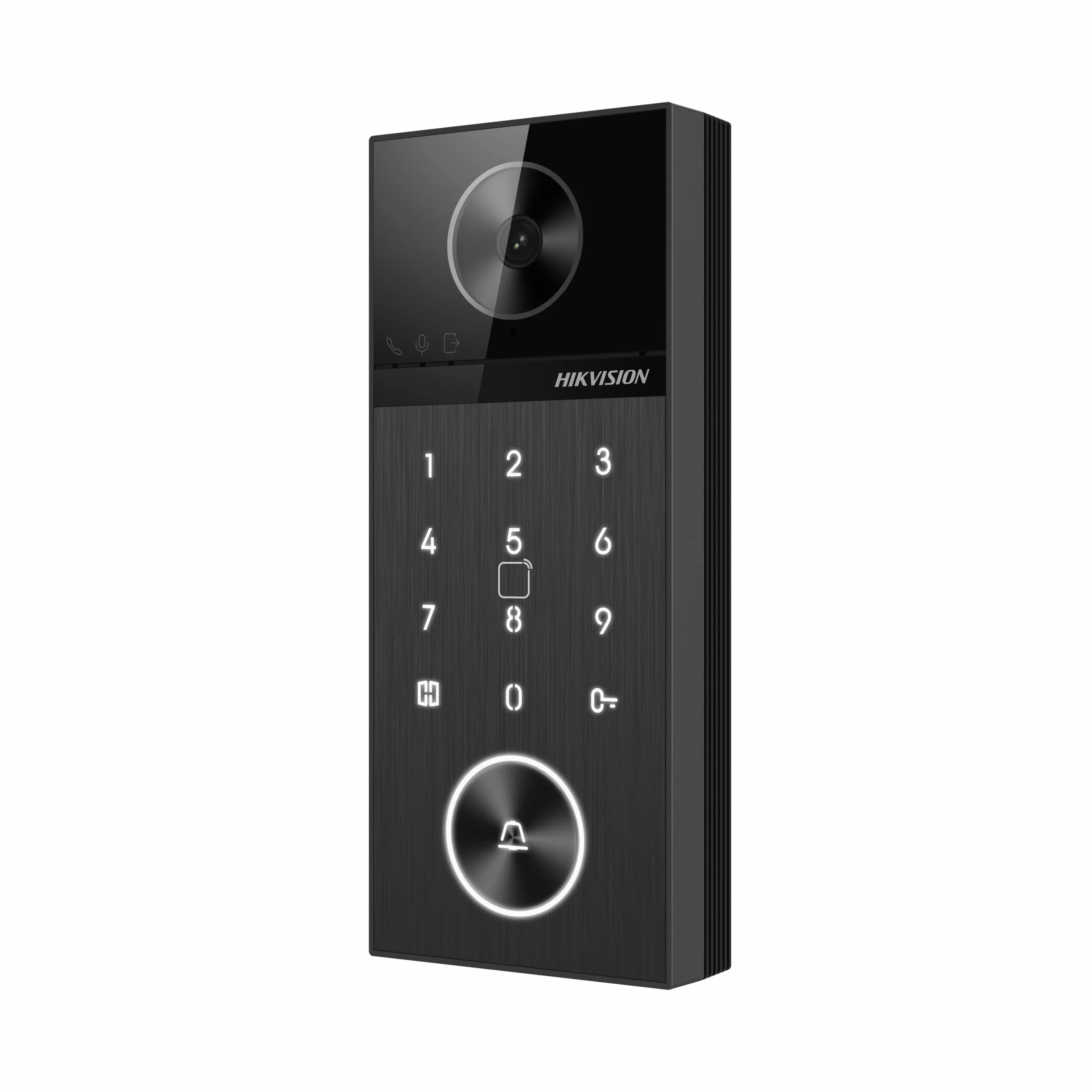Hikvision DS-KV6124-WBE1 Villa wideodomofon, czarny, 4 MP z kątem widzenia 150°, wielokrotne odblokowanie z kartą/pinami/Bluetooth, PoE, nagrywanie wideo