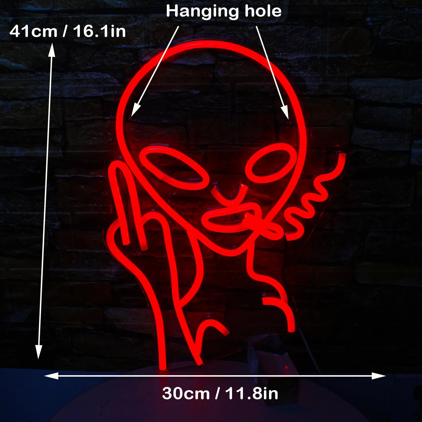 Oznakowanie Alien Neon Światła do dekoracji ścian, USB Dekoracyjne Led Neon znaki Novel Red Alien Neon znaki dla domu Pokój Dzieci Bar Klub Sypialnia Party