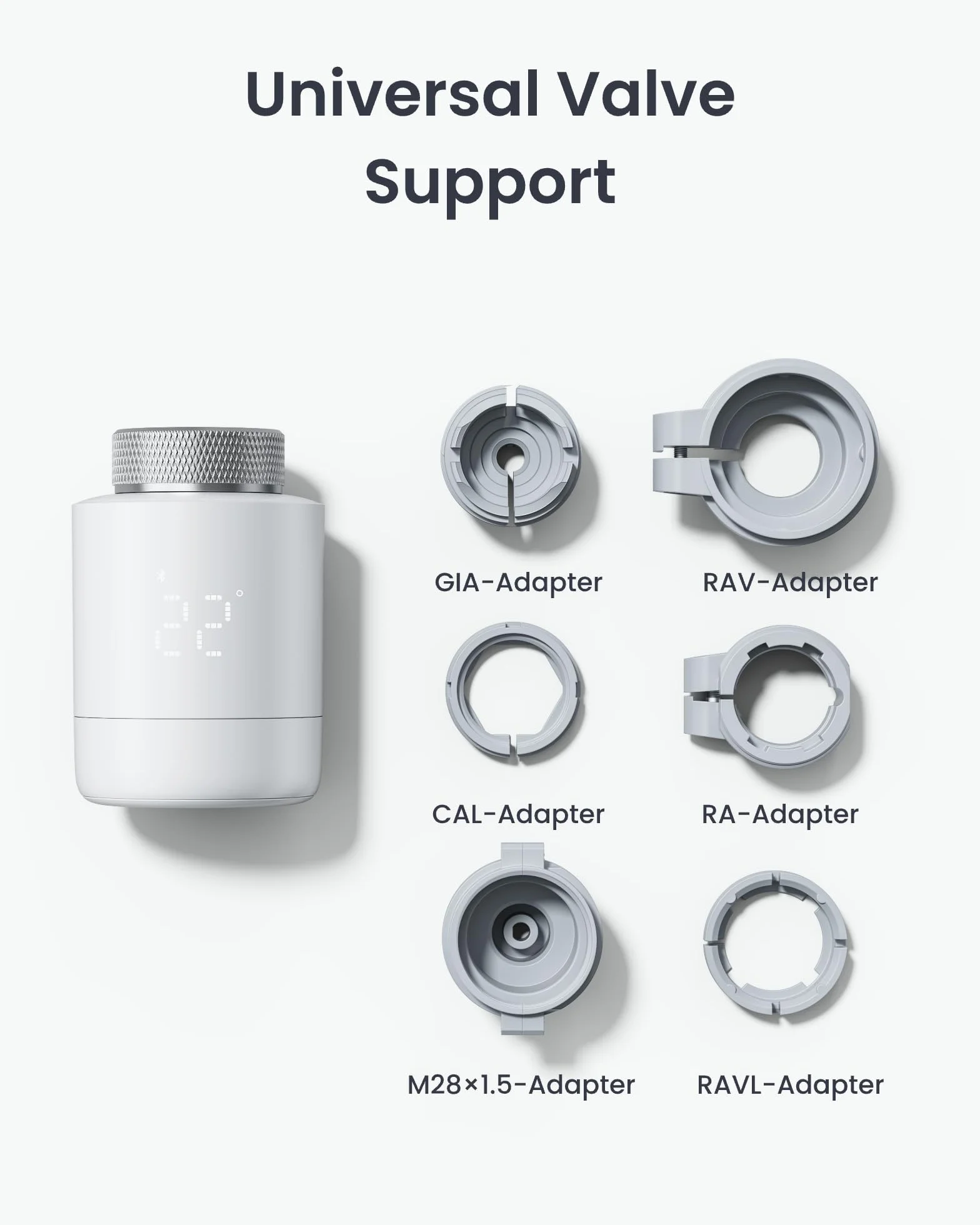 SwitchBot Inteligentny termostat do grzejnika, Bluetooth z funkcją rozpraszania aplikacji i planowaniem czasu, oszczędność energii, łatwa instalacja, kompatybilny z Alexa, Apple Home&Google Home