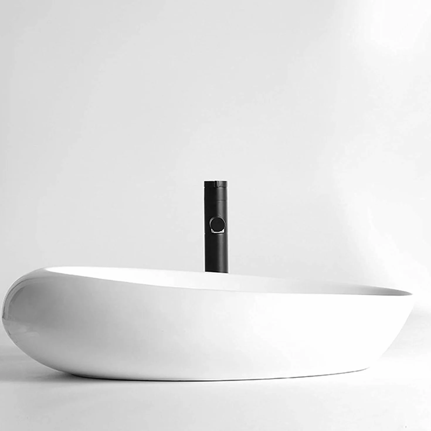 Ceramiczna Umywalka Łazienkowa Nablatowa, Umywalka Łazienkowa - Umywalka Nablatowa, Umywalka Ceramiczna Z Górnym Blatem, Projekt Owalny,58x37x13cm