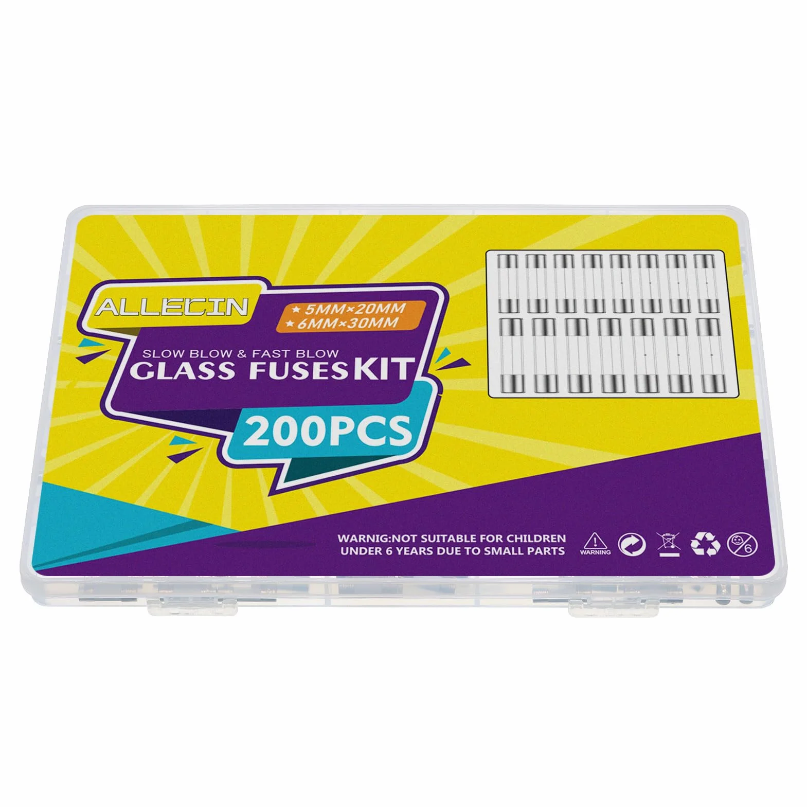 Zestaw bezpieczników szklanych 21 wartości 250 V 5 x 20 mm 6 x 30 MM F1A 2A 5A 10A 15A 20A Wolny Bezpiecznik czasowy T 1, 5, 10, 15, 20 Amperów, 250 V, zestaw asortymentowy z bezpiecznikami