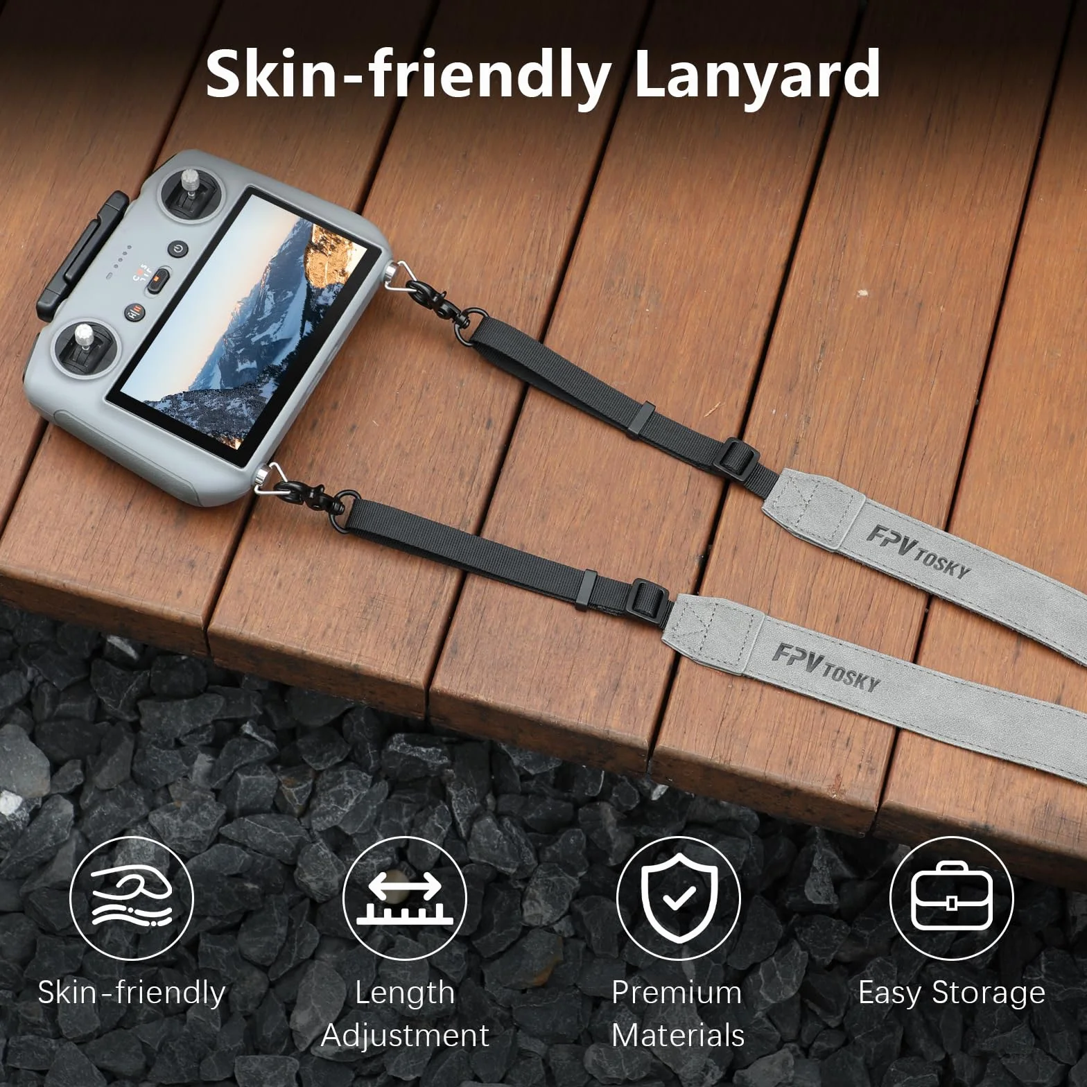 DJI pasek na szyję do kontrolera Mini 4, miękka skóra, kompatybilny z Mini 3, Mavic 3, Air 3S