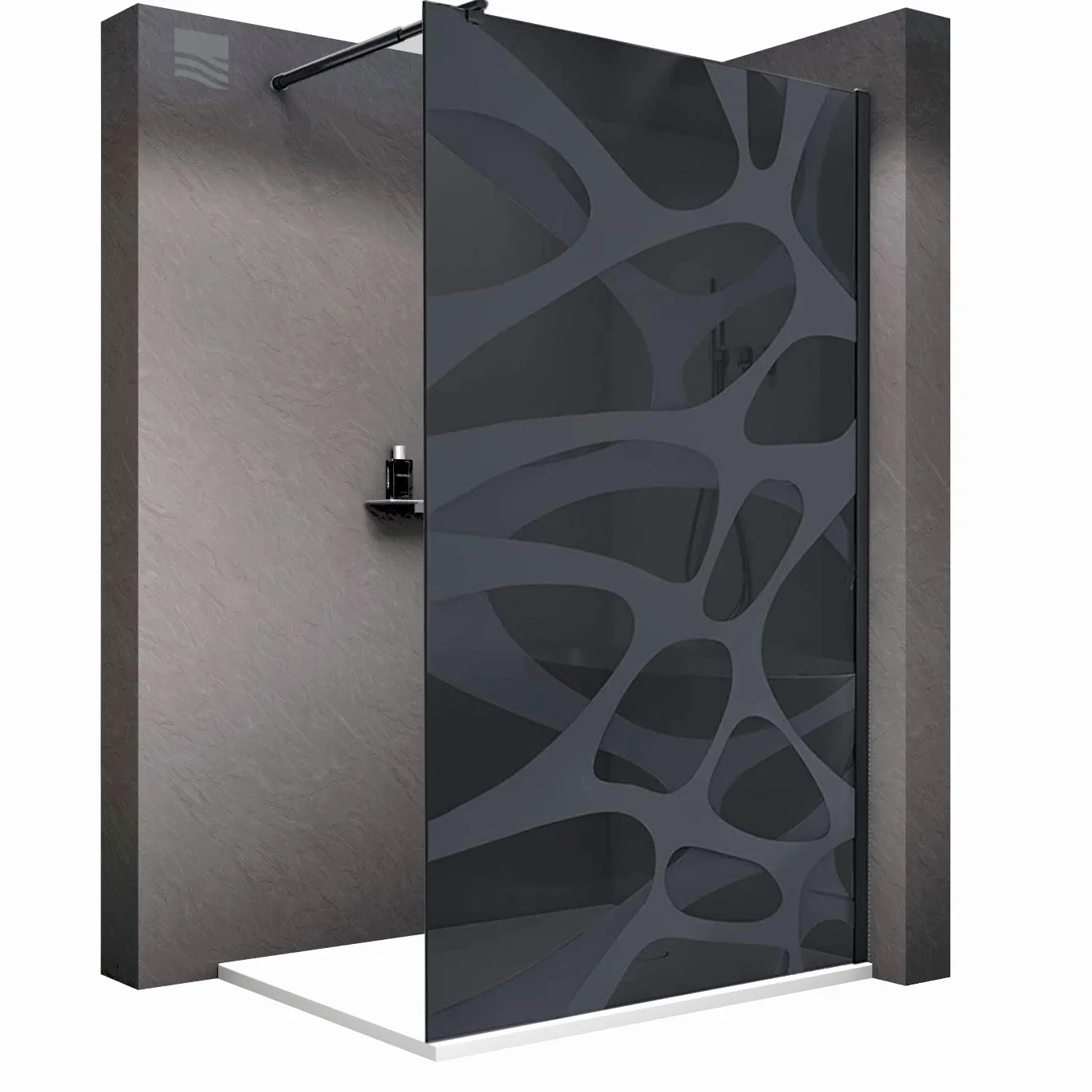 BERNSTEIN Ściana prysznicowa® Szklana kabina prysznicowa Walk-In Szkło ESG Echtglas EX101 Wzór szkła mlecznego Wave 140 x 200 cm