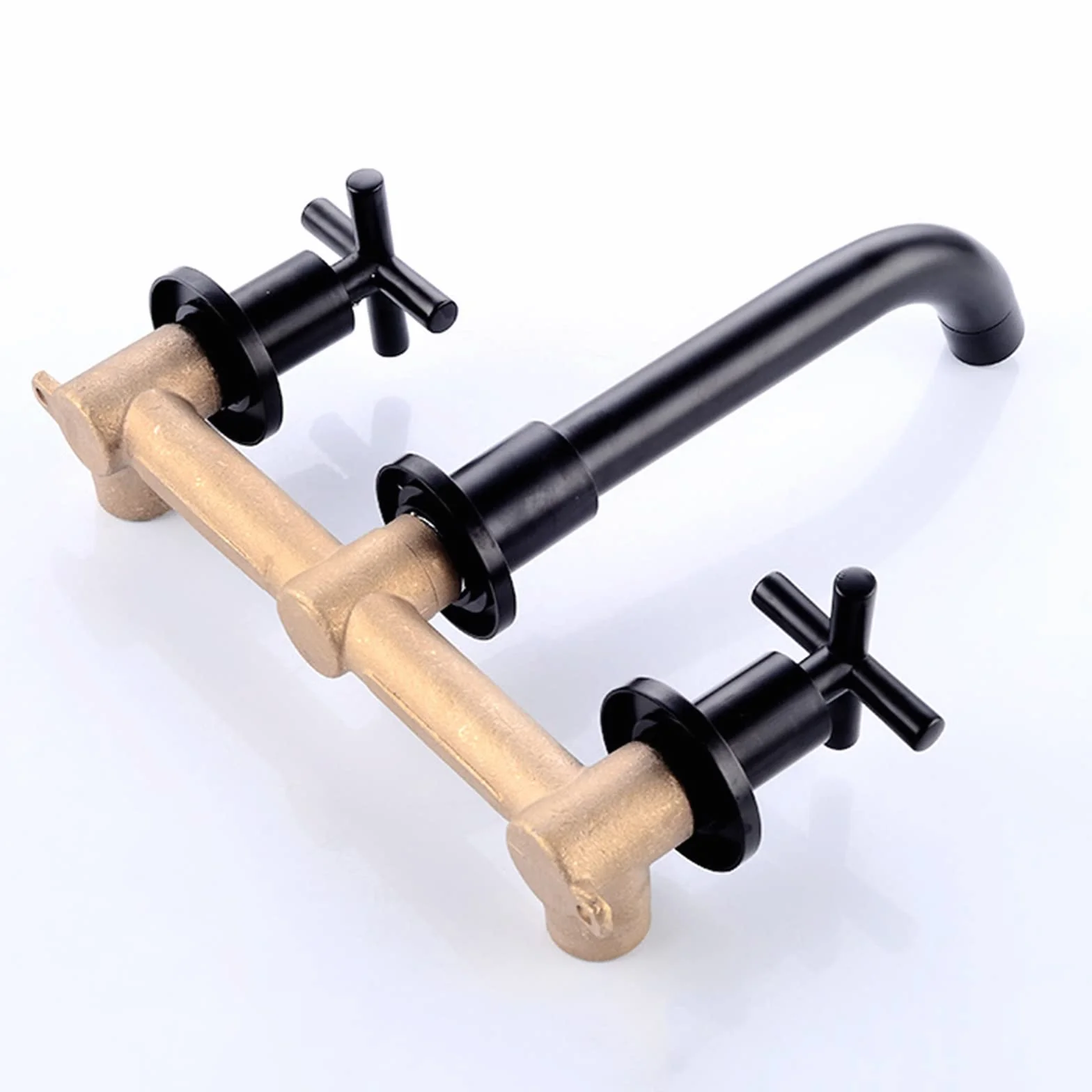 Bateria ścienna Bateria łazienkowa Bateria umywalkowa Baterie wannowe z wylewką 20 cm Baterie umywalkowe Uchwyt krzyżowy Podtynkowe baterie do zlewozmywaków Baterie wannowe Chrom (Chrom)