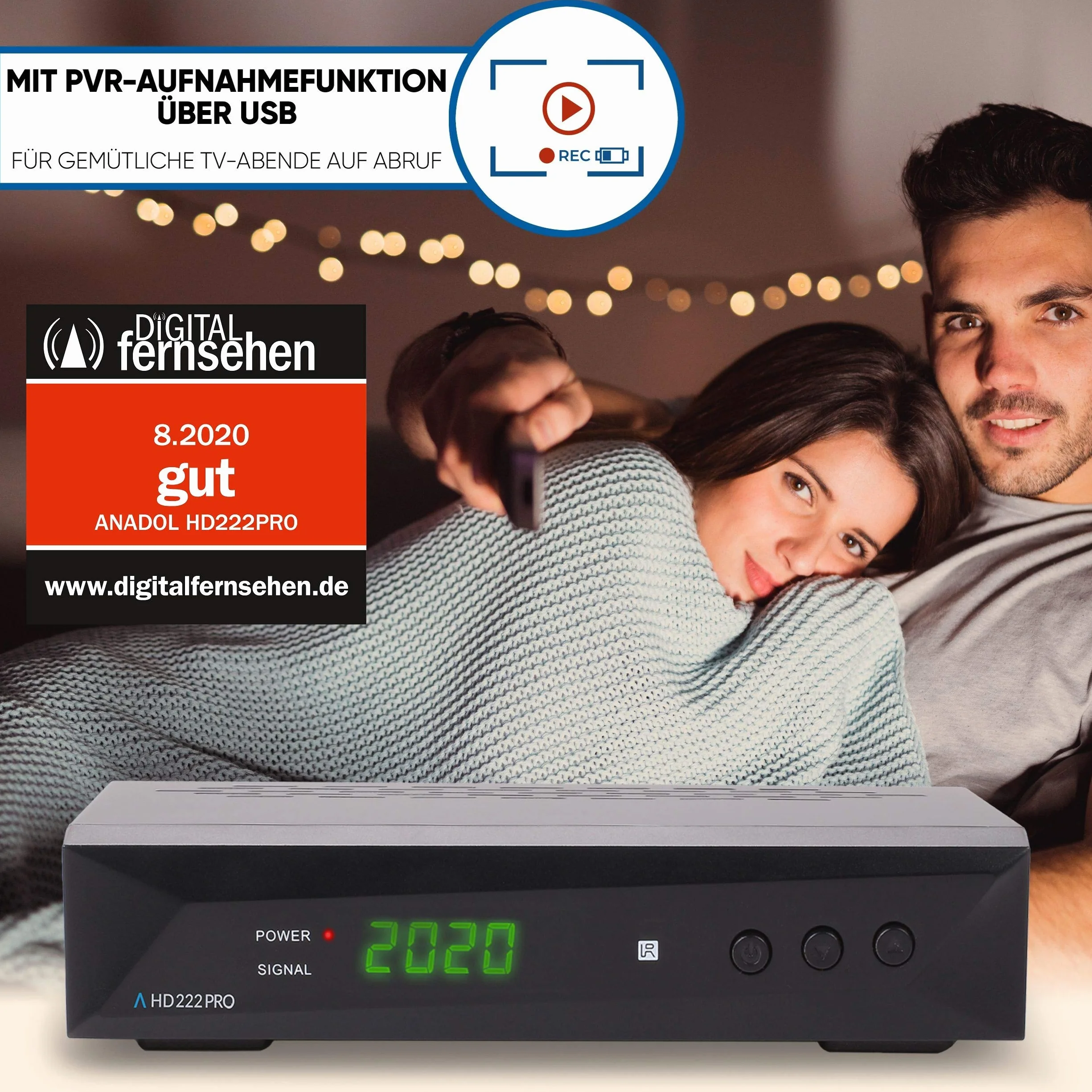 Anadol HD 222 Pro Odbiornik cyfrowy telewizji satelitarnej PVR 1080p HDTV DVB-S/S2 HDMI SCART USB