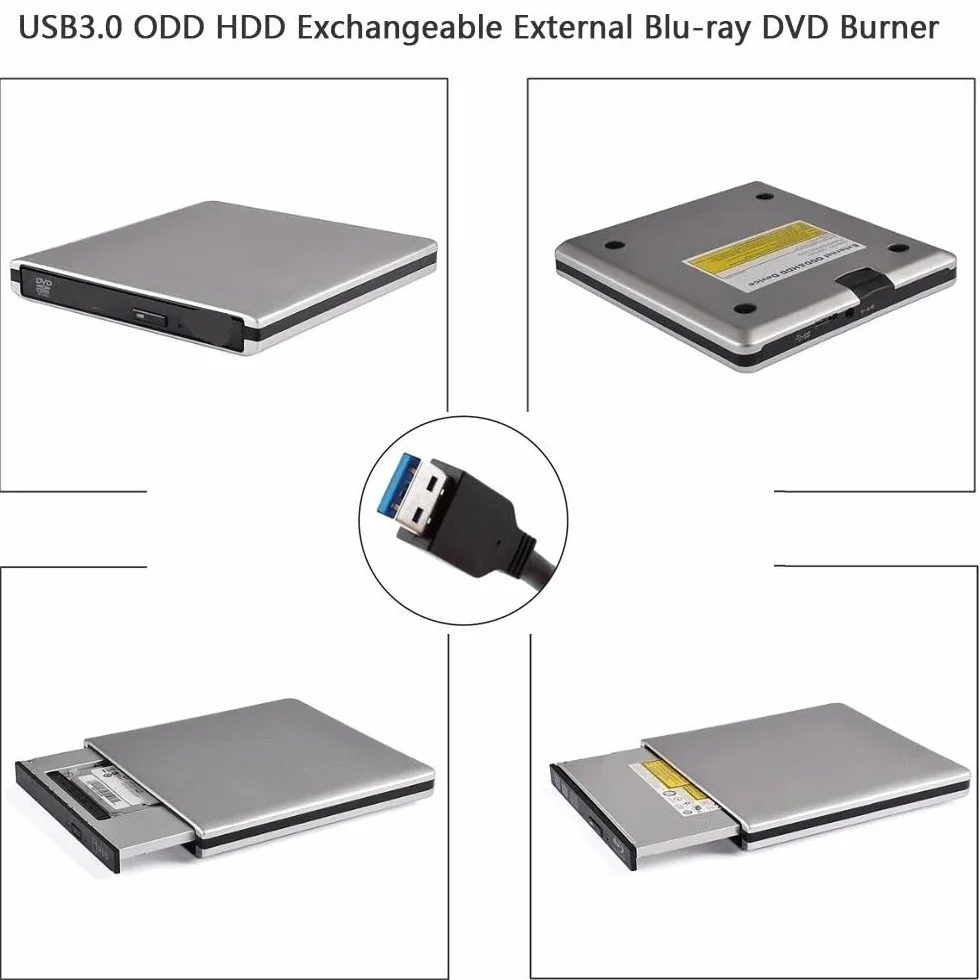Odtwarzacz DVD Blu-ray USB 3.0 Napęd 3D Slim Nagrywarka DVD+/-RW Czytnik do laptopów