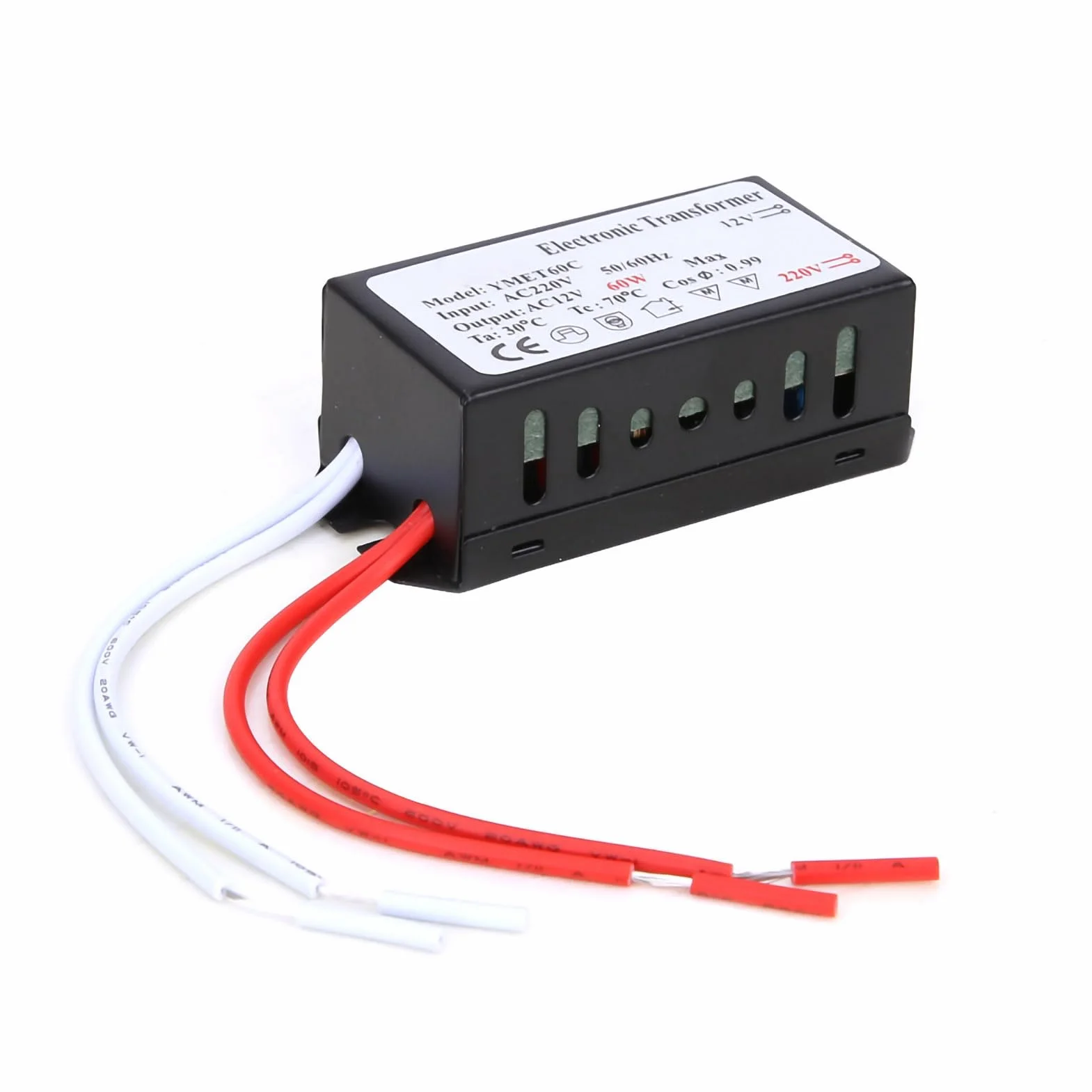 Hyuduo 220V bis 12V Elektronischer Transformator Spannungswandler Smart Power Supply Driver LED Power Supply Driver(60W)