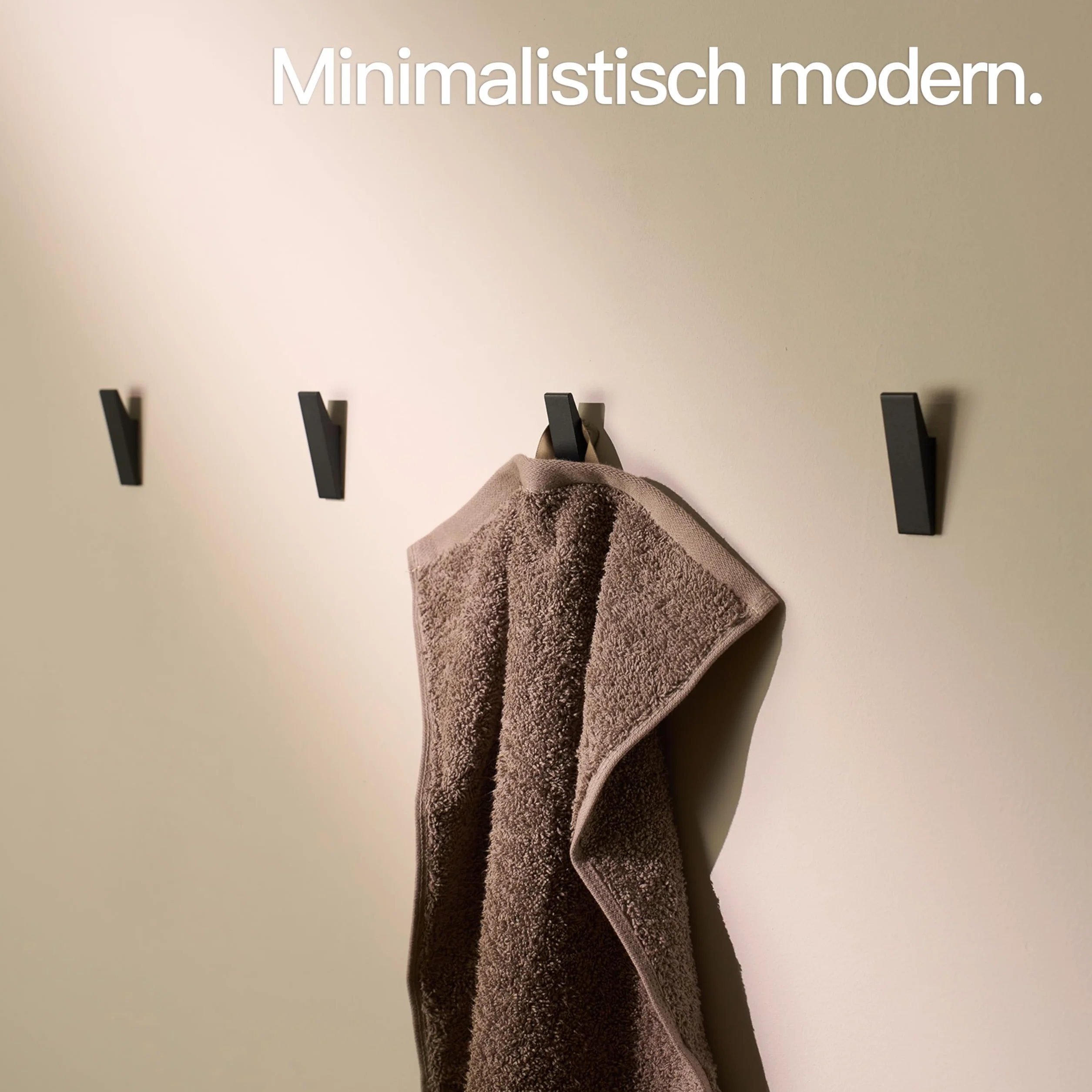 Designfabrik Hamburg Haki klejące | Haki na ręczniki bez wiercenia | Samoklejone mocne haki ścienne do łazienki i kuchni | Nowoczesny design | Matowo czarne