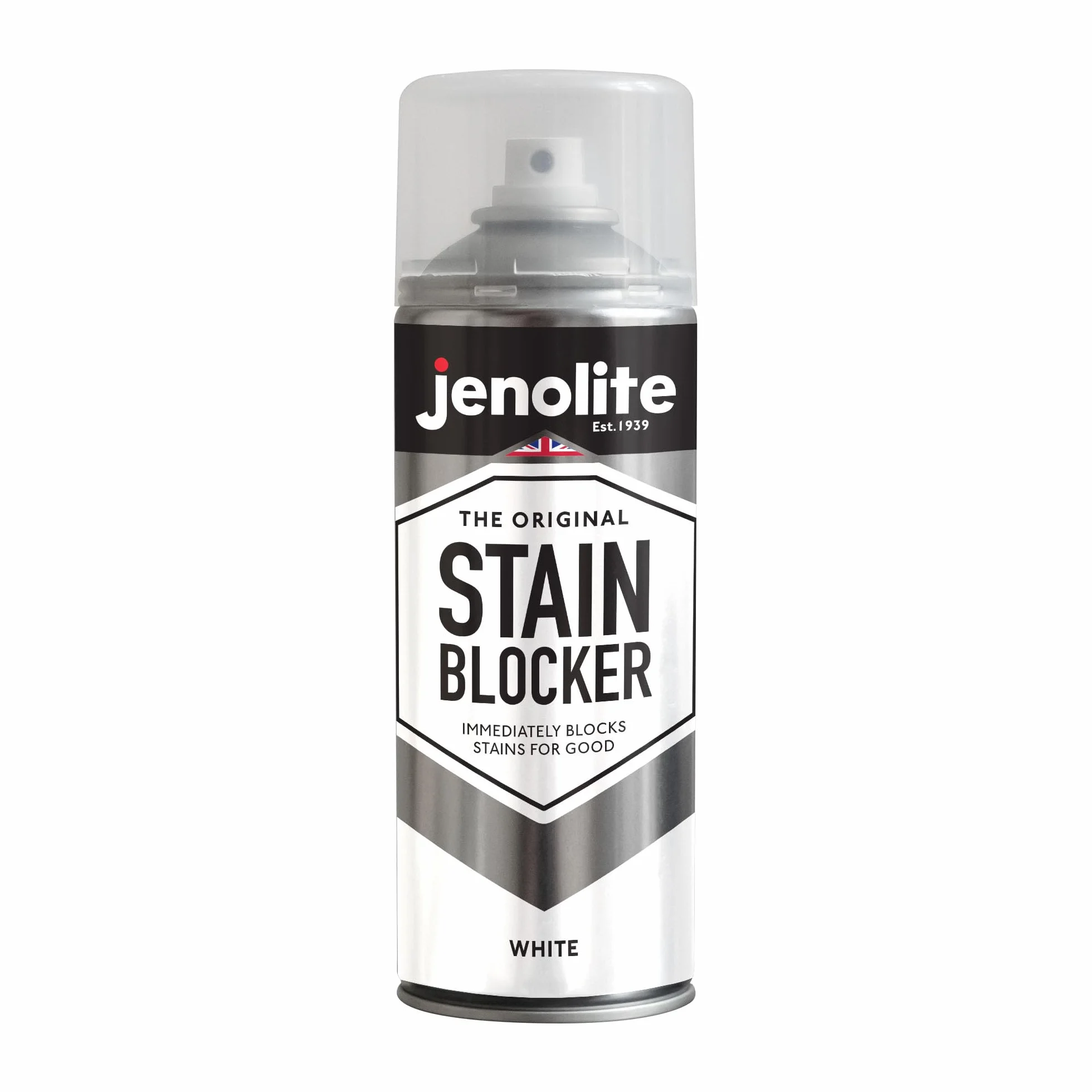 JENOLITE Farba w sprayu blokująca plamy | Biała | 400ml | Odporna na wilgoć farba do ścian i sufitów | Natychmiast blokuje plamy | Sprawdzony wybór zapewniający długotrwałą ochronę przed plamami