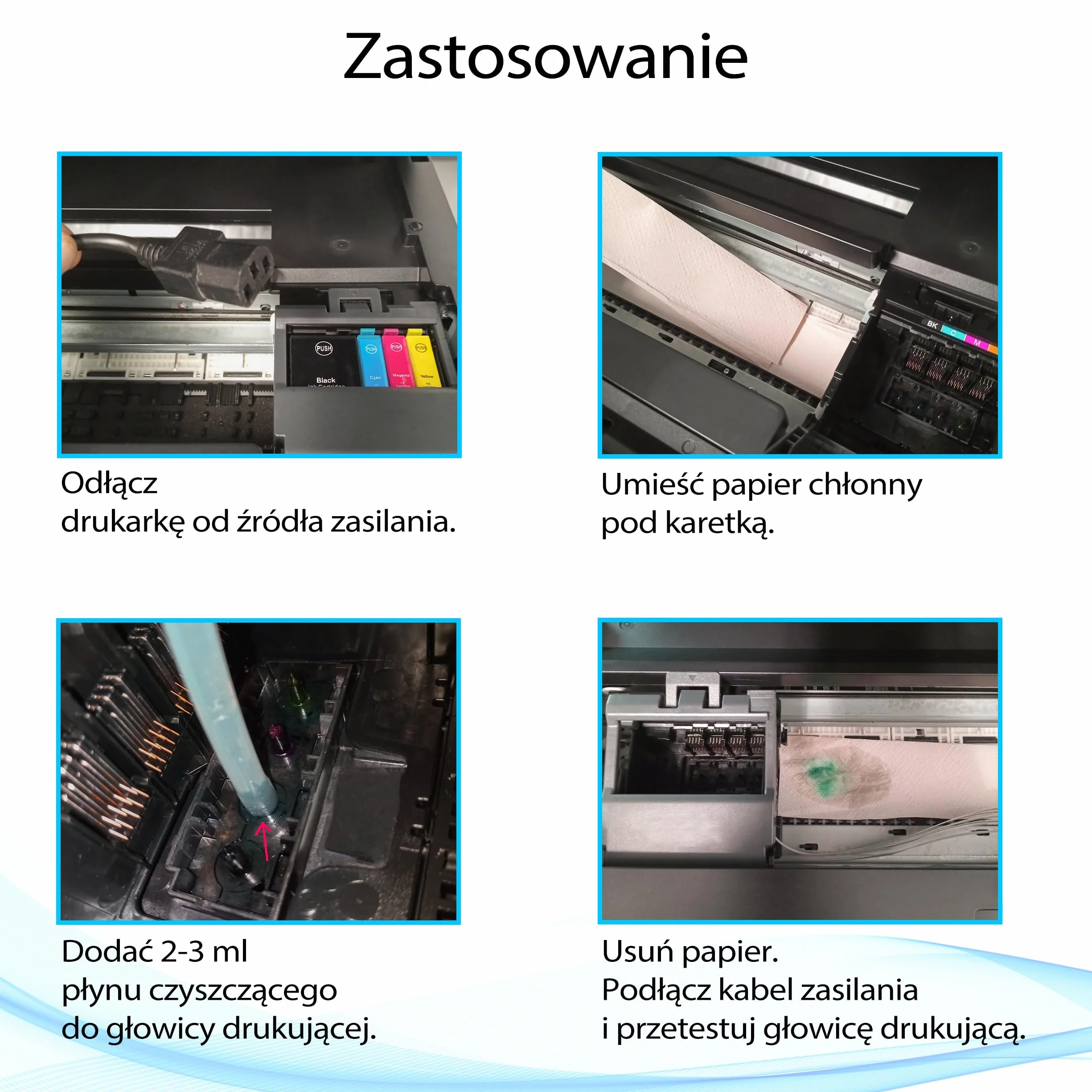 Środek do czyszczenia głowicy drukującej 100 ml do Canon Epson HP