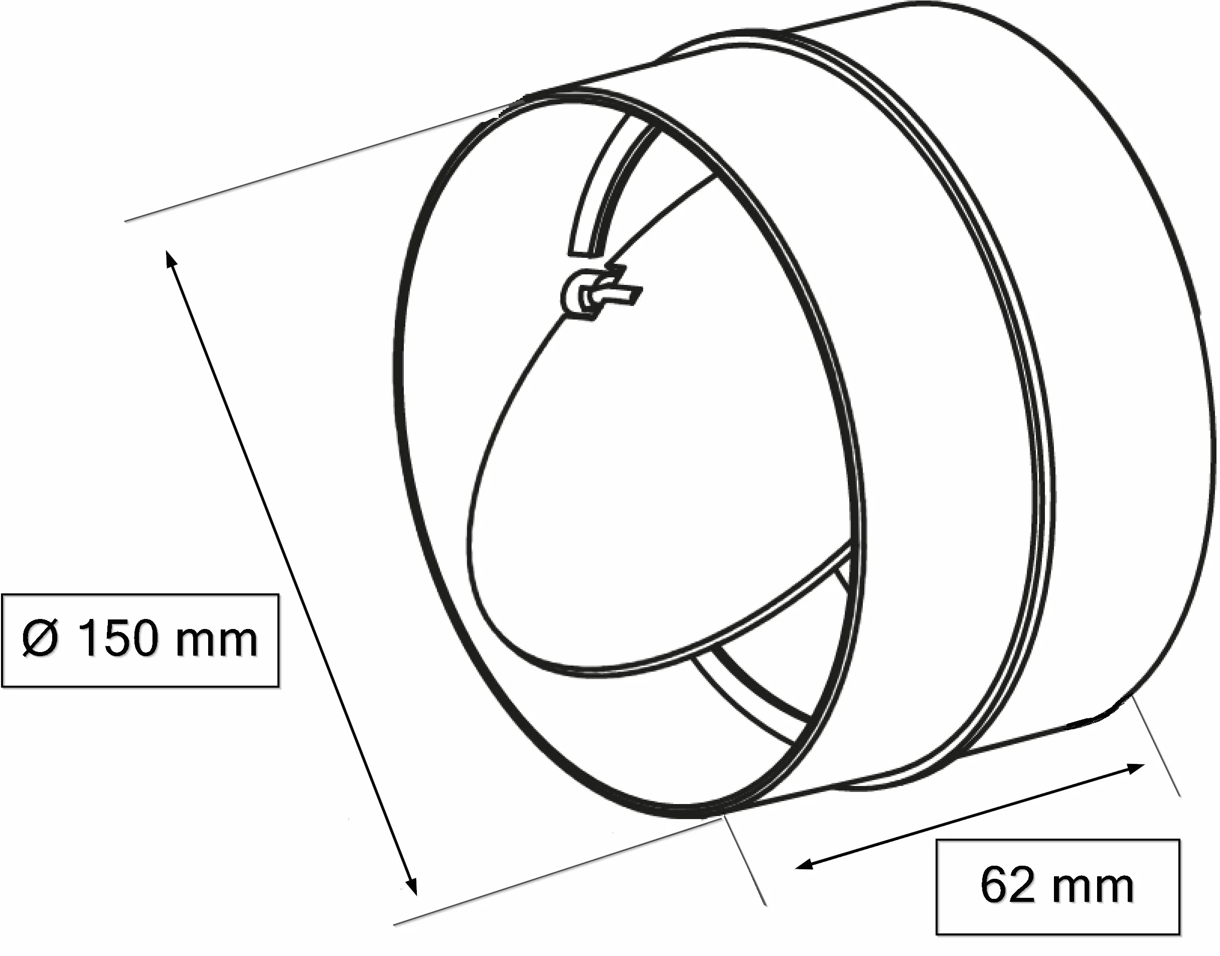 KOTARBAU® Przyłącze do rury wentylacyjnej, średnica 150 mm, z zaworem zwrotnym