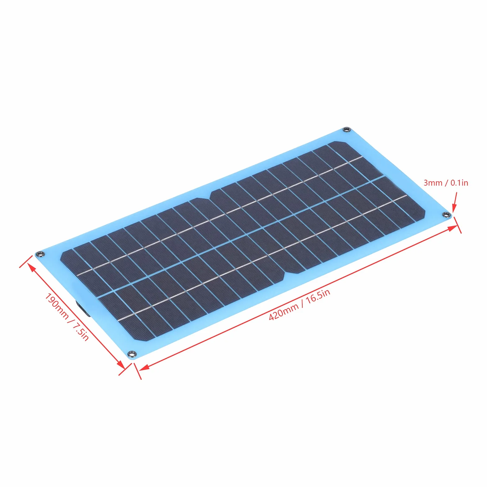 Yosoo Health Gear Zestaw Panel Słoneczny Laminowany 15W 18V Ładowarka USB IP65 Wodoodporny do Kempingu RV