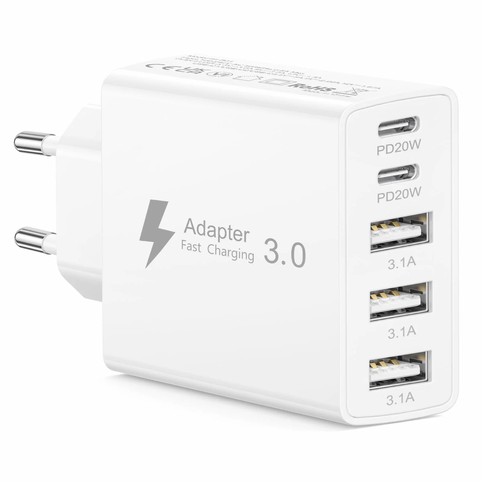 Ładowarka USB-C 50 W 5-portowa szybka ładowarka wieloportowa do iPhone Samsung Galaxy
