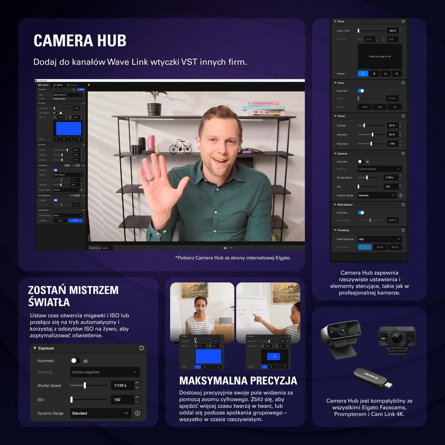 Elgato Facecam 4K - studyjna kamera internetowa 4K60, HDR, USB-C do PC i Mac
