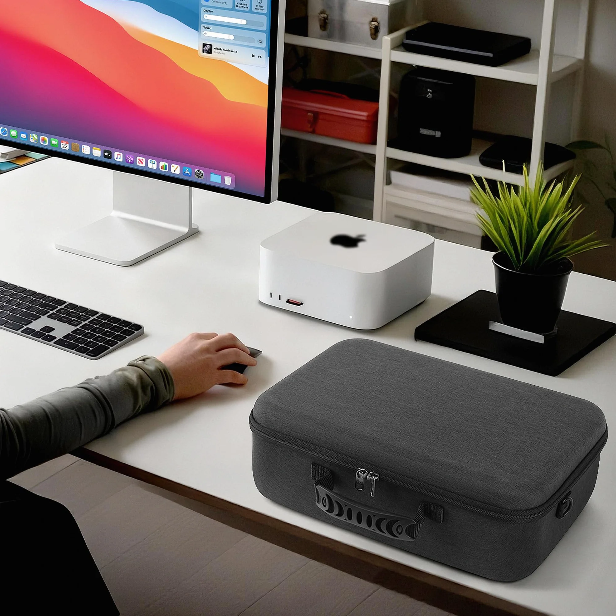 Geekria Twarde etui kompatybilne z Apple Mac Studio 2026 M5/M1/M2/M3/M4 Max/Ultra, torba podróżna do komputera stacjonarnego