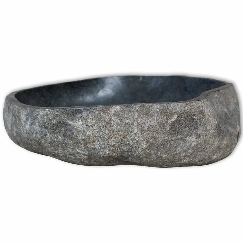 Mogou Kamienna Umywalka, Zlew na Blat, Umywalka Łazienka, Meble Umywalka, Meble łazienkowe, Naturalny Owalny 46-52 cm