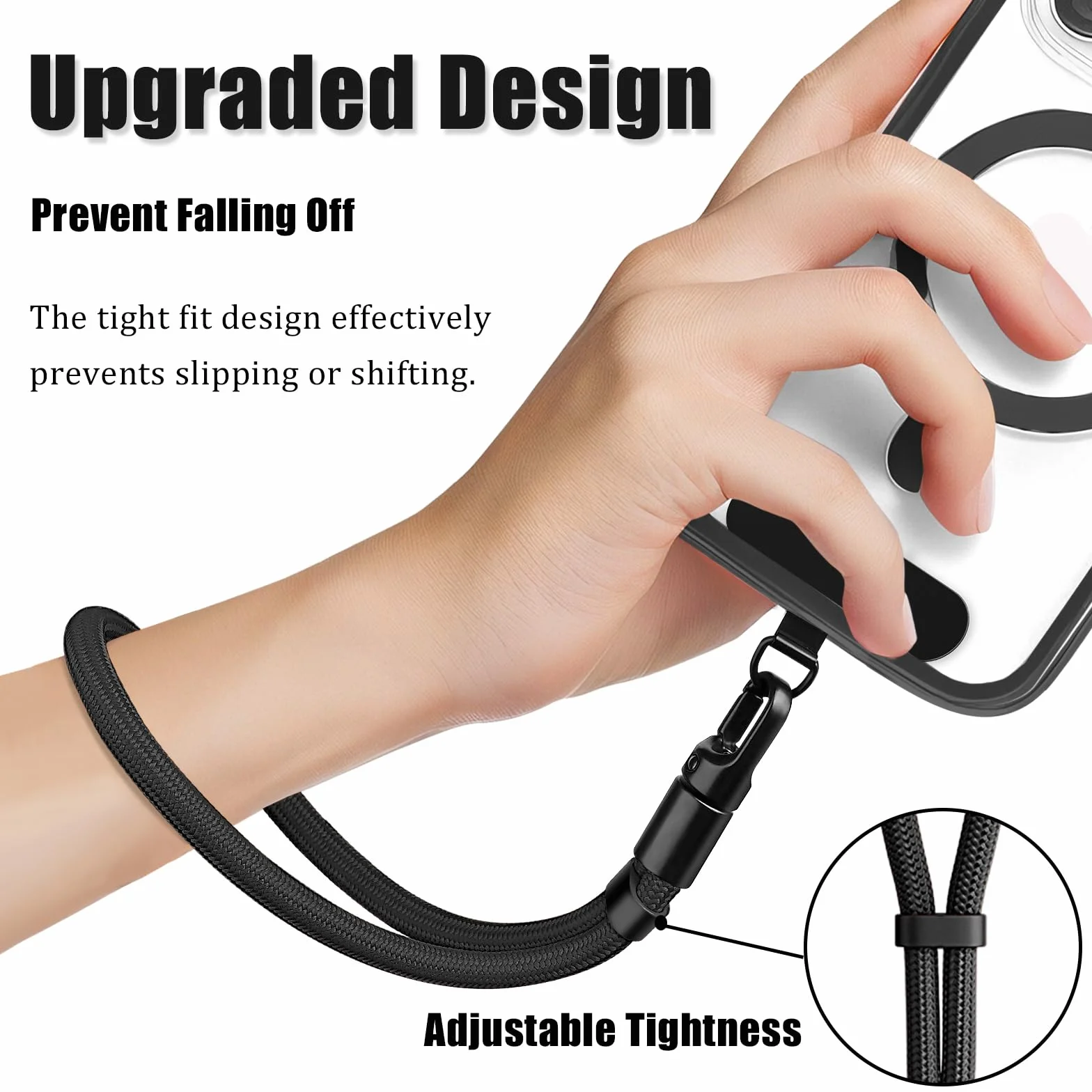 Smycz na telefon – 1 Pasek na telefon komórkowy, 2 wkładki, wielofunkcyjna, kompatybilna z większością smartfonów