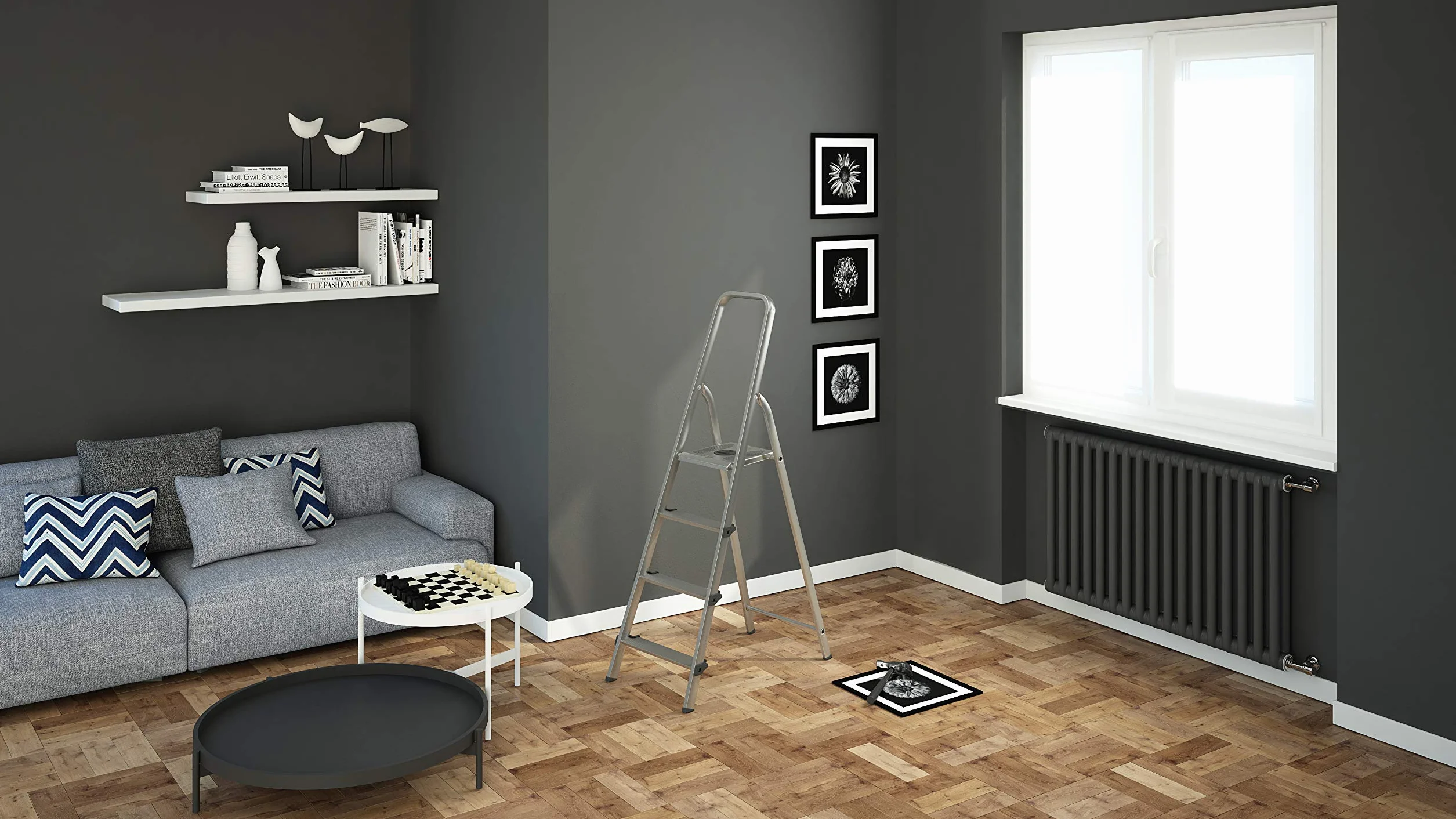 Drabina STARK z aluminium i stali, 4 stopnie