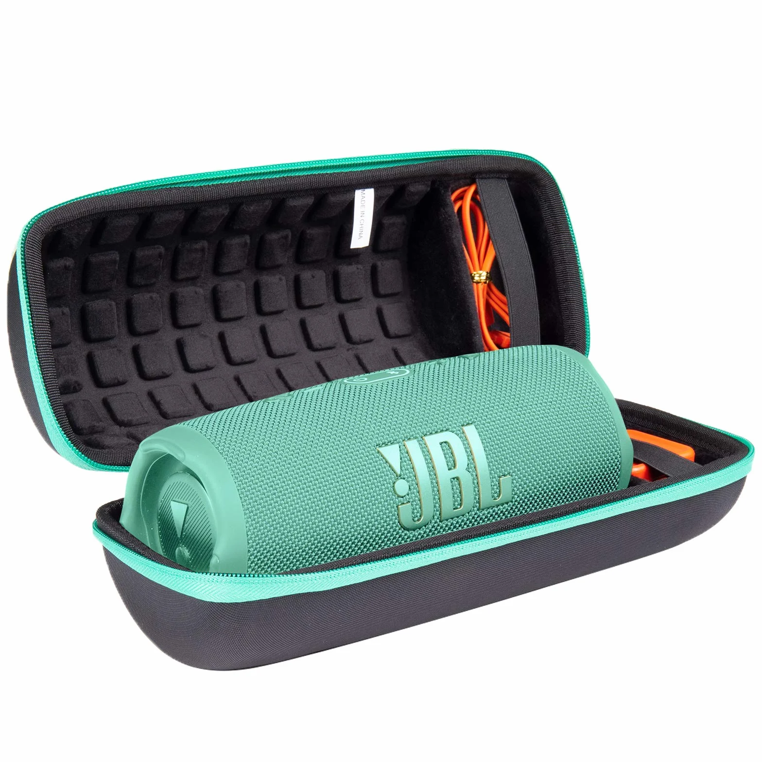 co2CREA Twarde etui na telefon komórkowy do JBL Charge 4 / JBL Charge 5 Przenośny bezprzewodowy głośnik Bluetooth (sam futerał) (turkusowy), Zielony Niebieski, 28 x 10.5 x 10.5 cm