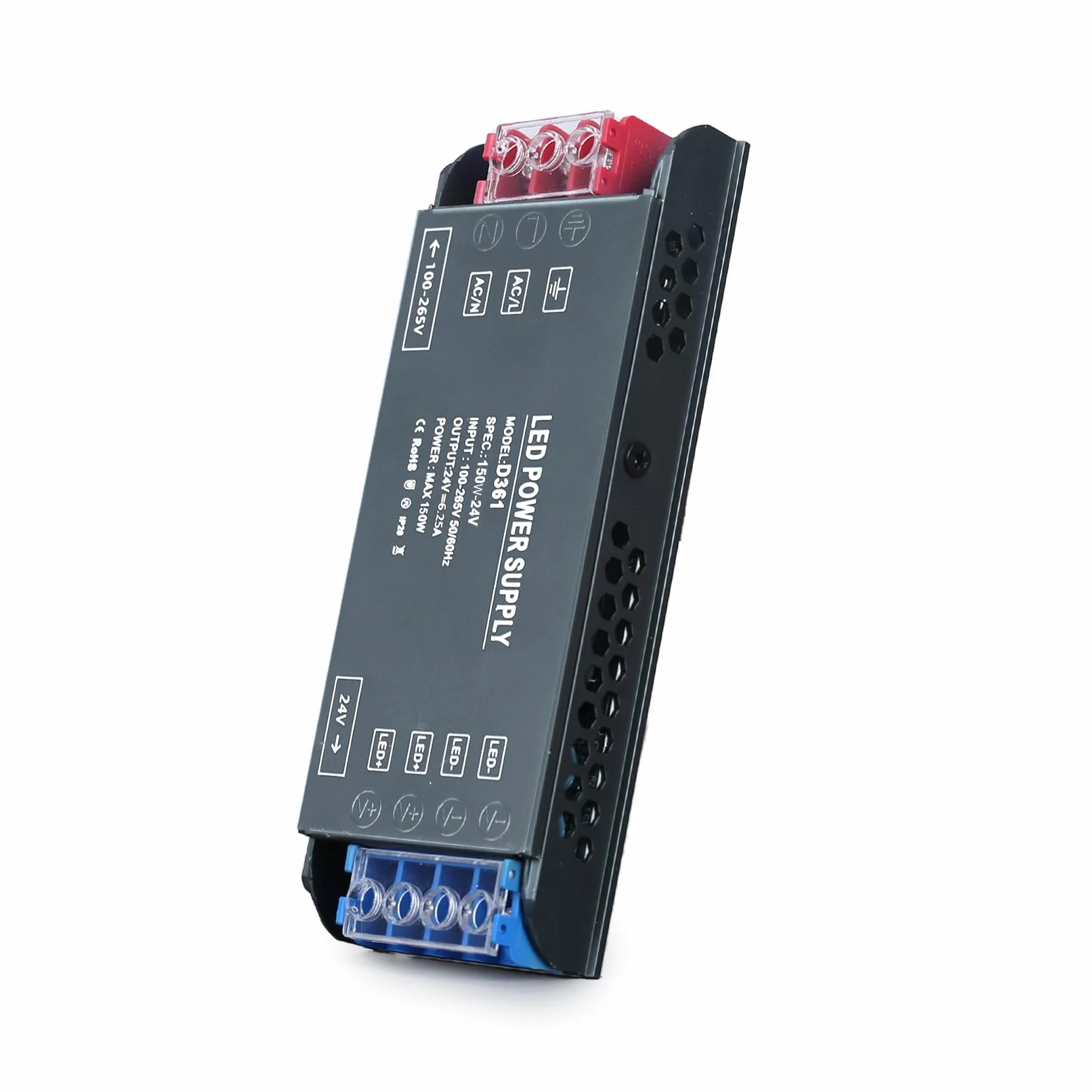 Transformator LED 24V 150W Zasilacza 6.25A Transformatora AC 220V do DC 24V LED Sterownik Stałego Napięcia Niskiego Niskonapięciowy Transformator Napięcie Niskie